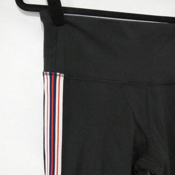 TNA | medium | Black Leggings With White, Navy and Red Stripe Side Panels - Picture 3 of 16